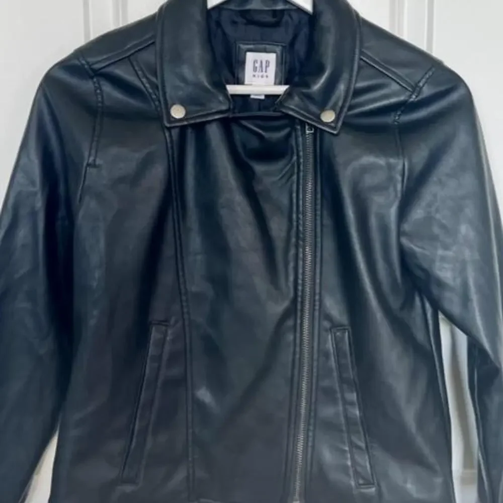 Gap Girls Faux Leather Jacket, Size XXL, Black